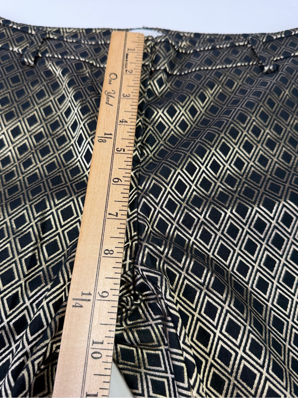 New York & Company Black and Gold Diamond Jacquard Trousers - Bold Style size 4 - Picture 13 of 16